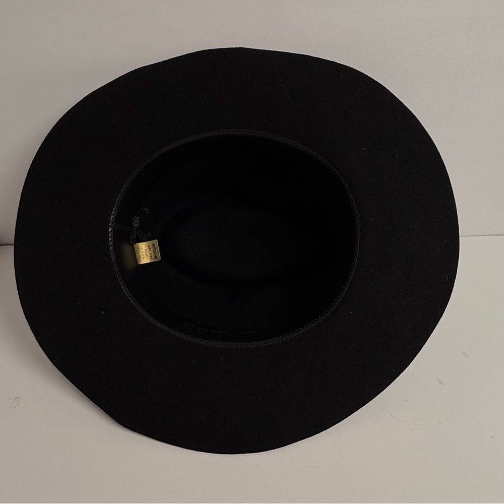 Eddy Bros Hat Cowboy Western Wool Felt Conch Metal Deco Gambler Black Medium USA - Picture 6 of 8